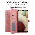 Wholesale Premium PU Leather Folio Wallet Front Cover Case with Card Holder Slots and Wrist Strap for Samsung Galaxy A12 (Green)