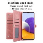 Wholesale Premium PU Leather Folio Wallet Front Cover Case with Card Holder Slots and Wrist Strap for Motorola Moto G Pure / Moto G Power 2022 (Rose Gold)