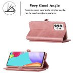 Wholesale Premium PU Leather Folio Wallet Front Cover Case with Card Holder Slots and Wrist Strap for Samsung Galaxy A52 5G (Rose Gold)