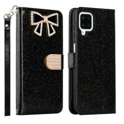 Ribbon Bow Crystal Diamond Wallet Case for Samsung Galaxy A22 5G (Black) Ribbon Bow Crystal Diamond Wallet Case for Samsung Galaxy A22 5G (Black)