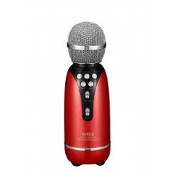 Karaoke Machine Microphone Wireless Portable Handheld Bluetooth Speaker KTV WS899 for Universal Cell Phone And Bluetooth Device (Red)