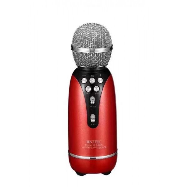 Wholesale Karaoke Machine Microphone Wireless Portable Handheld Bluetooth Speaker KTV WS899 for Universal Cell Phone And Bluetooth Device (Red)