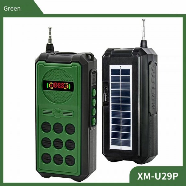 Wholesale Rugged Industrial Telephone Design FM Radio Portable Bluetooth Speaker XM-U29P for Universal Cell Phone And Bluetooth Device (Green)