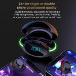 Wholesale TWS Neon Lights Bluetooth Wireless Headphone Earbuds Headset 3D Sound With Battery Display for Universal Cell Phone And Bluetooth Device Y80 (Black)