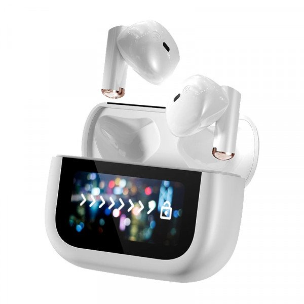 Wholesale Universal Portable Wireless Bluetooth TWS Headphones with Touch Screen Charging Case YX29 for Universal Cell Phone And Bluetooth Device (White)