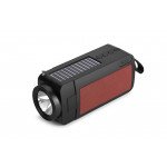 Wholesale Outdoor Strong Flashlight FM Radio Portable Bluetooth Speaker With Solar Panel Charge YG-A32 for Universal Cell Phone And Bluetooth Device (Red)