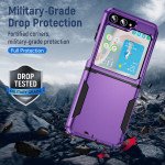 Wholesale Heavy Duty Strong Armor Hybrid Trailblazer Case Cover for Samsung Galaxy Z Flip 5 (Navy Blue)