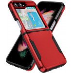 Wholesale Heavy Duty Strong Armor Hybrid Trailblazer Case Cover for Samsung Galaxy Z Flip 5 (Red)