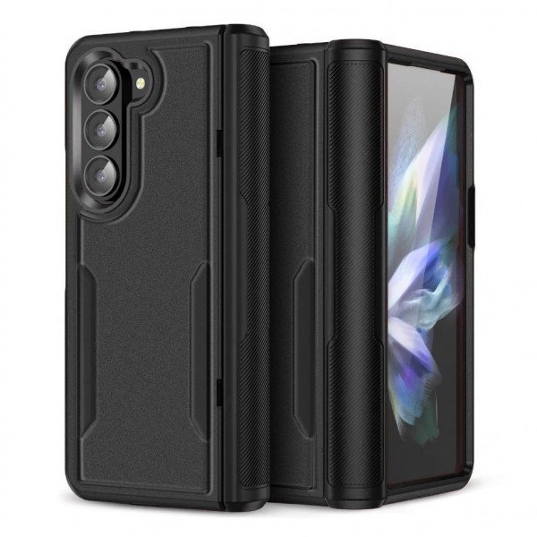 Wholesale Heavy Duty Strong Armor Hybrid Trailblazer Case Cover for Samsung Galaxy Z Fold 5 (Black)