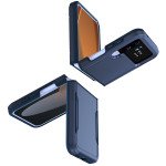 Wholesale Heavy Duty Strong Armor Hybrid Trailblazer Case Cover for Samsung Galaxy Z Flip 4 (Navy Blue)