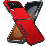Wholesale Heavy Duty Strong Armor Hybrid Trailblazer Case Cover for Samsung Galaxy Z Flip 4 (Red)