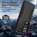 Wholesale Heavy Duty Strong Armor Hybrid Trailblazer Case Cover for Samsung Galaxy Z Fold 4 (Black)