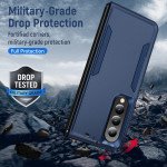 Wholesale Heavy Duty Strong Armor Hybrid Trailblazer Case Cover for Samsung Galaxy Z Fold 4 (Navy Blue)