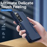 Wholesale Heavy Duty Strong Armor Hybrid Trailblazer Case Cover for Samsung Galaxy Z Fold 4 (Navy Blue)