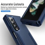 Wholesale Heavy Duty Strong Armor Hybrid Trailblazer Case Cover for Samsung Galaxy Z Fold 4 (Navy Blue)