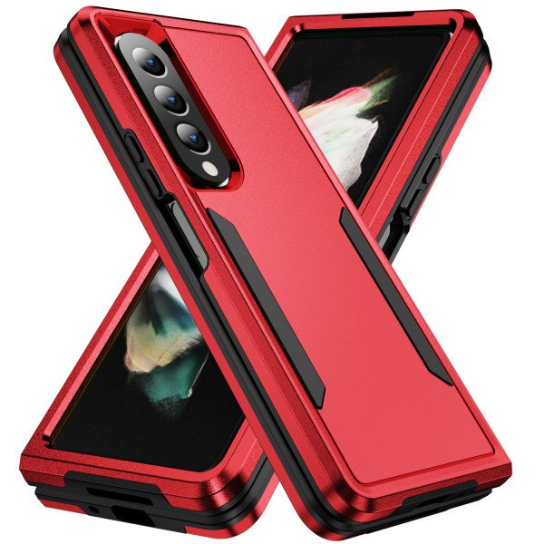 Wholesale Heavy Duty Strong Armor Hybrid Trailblazer Case Cover for Samsung Galaxy Z Fold 4 (Red)