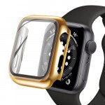 Wholesale Apple Watch Series 6/5/4/SE Hard Full Body Case with Tempered Glass 44MM (Gold)