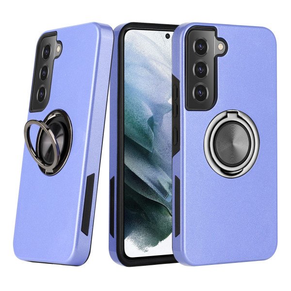 Wholesale Dual Layer Armor Hybrid Stand Ring Case for Samsung Galaxy S22 5G (Purple)