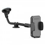 Wholesale Car Windshield Dashboard Gooseneck Long Arm Car Phone Mount Hands Free Holder Mount C060 for Universal Cell Phones (Black)