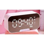 Wholesale Alarm Clock Function LED LCD Time Display Wireless FM Radio Bluetooth Speaker K10 for Universal Cell Phone And Bluetooth Device (Pink)