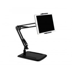 360-degree Adjustable Hands Free Tablet Phone Holder Mount Long Stand for Universal Cell Phone And Bluetooth Device (Black)