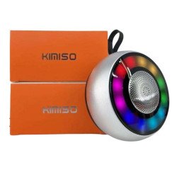 Latest TWS Bass Speaker: Compact Design with Vibrant Coloured Lights KMS200 for Universal Cell Phone And Bluetooth Device (Silver)