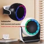Wholesale Mountable Bluetooth Speaker with Adjustable Angle, Rotatable Design & Colorful LED Light (Black)