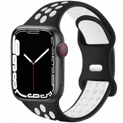 Breathable Sport Strap Wristband Replacement for Apple Watch Series Ultra/8/7/6/5/4/3/2/1/SE - 49MM/45MM/44MM/42MM (Black White) Breathable Sport Strap Wristband Replacement for Apple Watch Series Ultra/8/7/6/5/4/3/2/1/SE - 49MM/45MM/44MM/42MM (Black White)