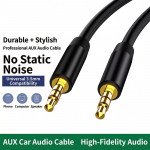 Wholesale Gold-Plated Plugs 3.5mm to 3.5mm Audio Auxiliary Music Cable 5FT for Universall 3.5mm Music Devices (Black)