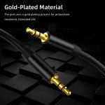 Wholesale Gold-Plated Plugs 3.5mm to 3.5mm Audio Auxiliary Music Cable 5FT for Universall 3.5mm Music Devices (Black)