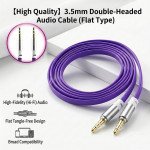 Wholesale Auxiliary Music Cable 3.5mm to 3.5mm Flat Wire Cable (Hot Pink)