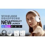 Wholesale Sleek Stereo Bluetooth Headphones with Comfort Cushion Over-Ear Design & High-Quality Sound AirMax2 for Universal Cell Phone And Bluetooth Device (White)