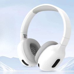 Sleek Stereo Bluetooth Headphones with Comfort Cushion Over-Ear Design & High-Quality Sound AirMax2 for Universal Cell Phone And Bluetooth Device (White)