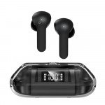 Wholesale Crystal Clear Transparent In-Ear TWS Headphones Ultimate Sound and Advanced Real-Time Battery Display BW04 for Universal Cell Phone And Bluetooth Device (Black)