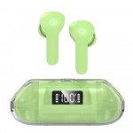 Wholesale Crystal Clear Transparent In-Ear TWS Headphones Ultimate Sound and Advanced Real-Time Battery Display BW04 for Universal Cell Phone And Bluetooth Device (Green)