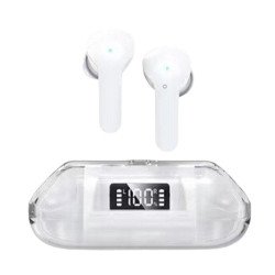 Crystal Clear Transparent In-Ear TWS Headphones Ultimate Sound and Advanced Real-Time Battery Display BW04 for Universal Cell Phone And Bluetooth Device (White) Crystal Clear Transparent In-Ear TWS Headphones Ultimate Sound and Advanced Real-Time Battery Display BW04 for Universal Cell Phone And Bluetooth Device (White)