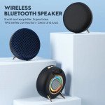 Wholesale Jam Anywhere Wireless Bluetooth Subwoofer Portable, Colorful, Packed with Clear Sound, and Colorful Night Light BS36D for Universal Cell Phone And Bluetooth Device (Black)