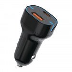 Wholesale 38W PD Dual Port Fast Car Charger USB-C and USB-A Ports with Quick Charge Technology for Universal Cell Phone, Device and More (Black)
