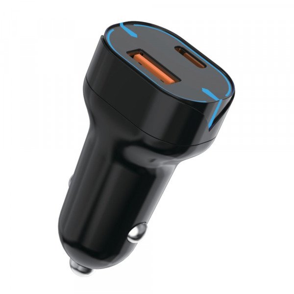 Wholesale 38W PD Dual Port Fast Car Charger USB-C and USB-A Ports with Quick Charge Technology for Universal Cell Phone, Device and More (Black)