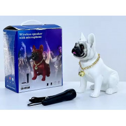 French Bulldog Bluetooth Speaker - Powerful Sound, Unique Dog Design M15 for Universal Cell Phone And Bluetooth Device (White)