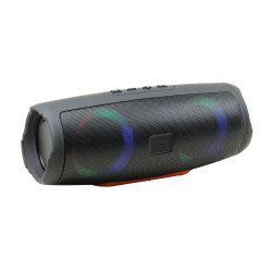 Double RGB LED Ring Light Portable Wireless Bluetooth Speaker CHARCE5-B17 for Universal Cell Phone And Bluetooth Device (Black)