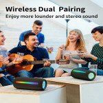 Wholesale Portable Bluetooth Speaker with RGB LED Light - Hi-Fi Sound Quality Wireless Audio Device ChargeP2Pro for Universal Cell Phone And Bluetooth Device (Black)