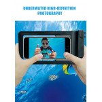 Wholesale Waterproof Floating Phone Pouch Case SIze L with Lanyard – Clear Window, Snap Lock, Ideal for Water Photography (Black)