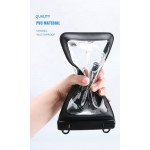 Wholesale Waterproof Floating Phone Pouch Case SIze L with Lanyard – Clear Window, Snap Lock, Ideal for Water Photography (Black)
