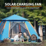 Wholesale Desktop Cooling Fan Portable Bluetooth Speaker with Solar Charge, LED Light, FM Radio, Multi Feature Speakers FP225 for Universal Cell Phone And Bluetooth Device (Black)
