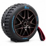 Car Wheel Design Solar-Powered and Portable Bluetooth Wireless Speaker FP509 for Universal Cell Phone And Bluetooth Device (Brown)