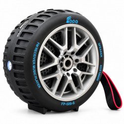 Car Wheel Design Solar-Powered and Portable Bluetooth Wireless Speaker FP509 for Universal Cell Phone And Bluetooth Device (Gray)