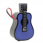 Wholesale Portable Guitar-Shaped Bluetooth Speaker with Solar Charging and LED Light FP528S for Universal Cell Phone And Bluetooth Device (Navy Blue)