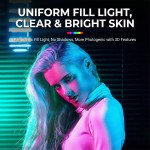 Wholesale Clip-On Portable Selfie Light with 3 Lighting Modes & RGB Colors – USB Rechargeable, Adjustable Brightness (Black)