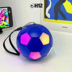 Soccer Ball Football Design RGB Light Bluetooth Speaker with Strap (Blue)